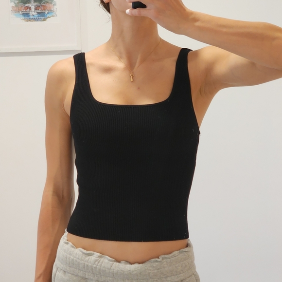 Babaton black ribbed tank size M - Picture 1 of 2